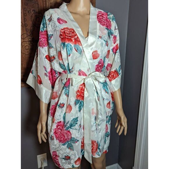 GORGEOUS Vintage LA Intimates Chiffon Slip Nightie and Matching Robe Size M 80s - Picture 3 of 6